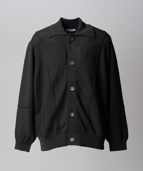 セール】《UNISEX》Re-knitting High Gauge Polo Cardigan/編みかえ