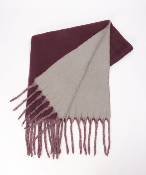 VENCEEXCHANGE（ヴァンスエクスチェンジ）の「無地バイカラーマフラー（マフラー・レディース・ベージュ/ブラウン/ピンク/ブルー/ワイン・FREE）」の5枚目の写真