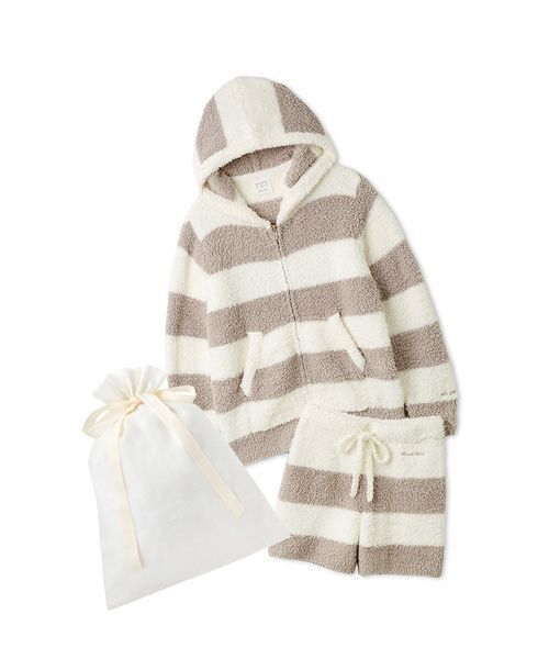 【新品】ジェラピケ　ボーダーパーカ&ショートパンツセット【モカ】 gelato pique（ジェラートピケ）の「【ラッピング済み】ジェラート2