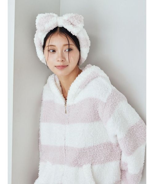 【新品タグ付】ジェラートピケ2ボーダーパーカ＆ショートパンツSET ヘアバンド付 gelato pique（ジェラートピケ） スムーズィー2ボーダーパーカー