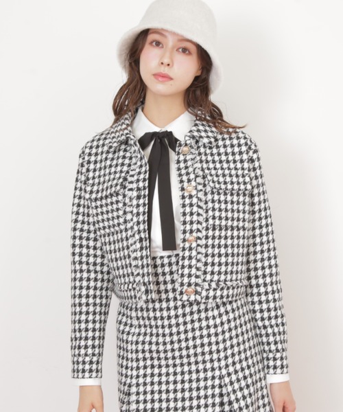 JILL by JILL STUART（ジルバイジルスチュアート）の「◇千鳥ツイードジャケット（その他アウター・レディース・ピンク系その他/ブラック系その他・FREE）」の14枚目の写真