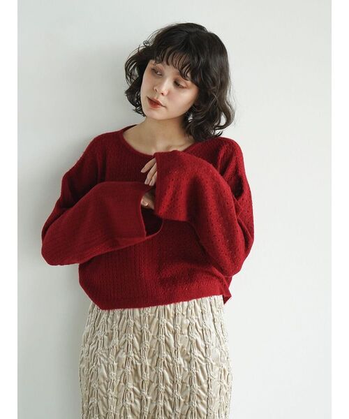 FIKA.（フィーカ）の「Sheer mohair pullover（ニット/セーター・レディース・オフホワイト/ブラウン/レッド・FREE）」の22枚目の写真