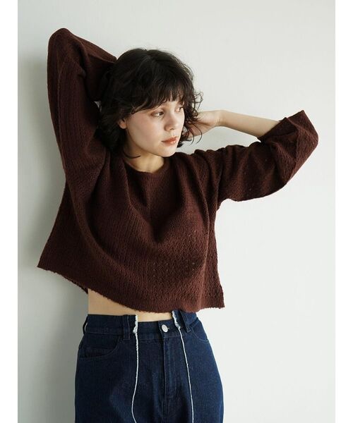 FIKA.（フィーカ）の「Sheer mohair pullover（ニット/セーター・レディース・オフホワイト/ブラウン/レッド・FREE）」の20枚目の写真