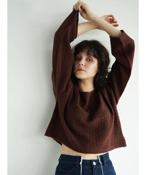 FIKA.（フィーカ）の「Sheer mohair pullover（ニット/セーター・レディース・オフホワイト/ブラウン/レッド・FREE）」の11枚目の写真
