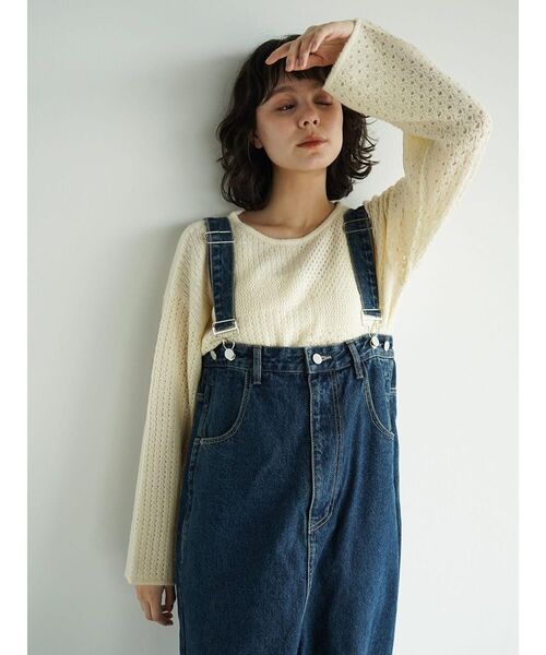 FIKA.（フィーカ）の「Sheer mohair pullover（ニット/セーター・レディース・オフホワイト/ブラウン/レッド・FREE）」の2枚目の写真