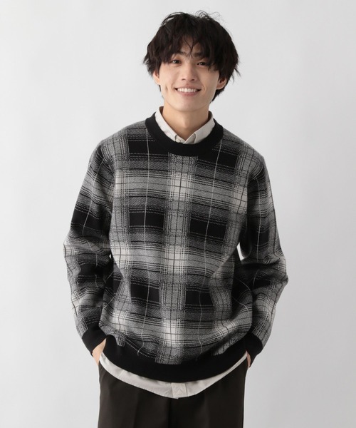 GLOBAL WORK（グローバルワーク）の「メルティ柄プルオーバー/581097（ニット/セーター・メンズ・ホワイト系その他3/その他/グレー系その他/ブルー系その他4/ホワイト系その他2/ブルー系その他7・MEDIUM/SMALL/LARGE/X-LARGE）」の2枚目の写真