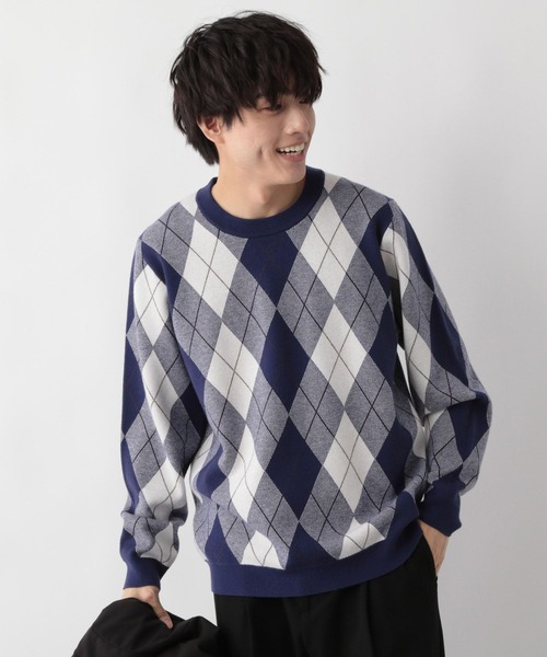 GLOBAL WORK（グローバルワーク）の「メルティ柄プルオーバー/581097（ニット/セーター・メンズ・ホワイト系その他3/その他/グレー系その他/ブルー系その他4/ホワイト系その他2/ブルー系その他7・MEDIUM/SMALL/LARGE/X-LARGE）」の4枚目の写真