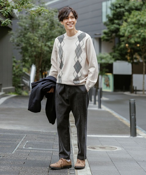 GLOBAL WORK（グローバルワーク）の「メルティ柄プルオーバー/581097（ニット/セーター・メンズ・ホワイト系その他3/その他/グレー系その他/ブルー系その他4/ホワイト系その他2/ブルー系その他7・MEDIUM/SMALL/LARGE/X-LARGE）」の11枚目の写真