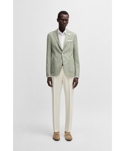 BOSS(ボス)の「ウォッシャブル リラックスフィットパンツ ストレッチツイル ウール入り(その他パンツ・メンズ・ホワイト・52/50/46/44/48)」の4枚目の写真