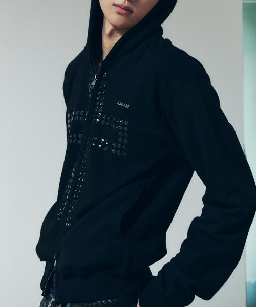 AAKAM(アーカム)の「Cross Rhinestone Zip-Up Hoodie (Black)(パーカー・レディース・その他・2/1)」の10枚目の写真