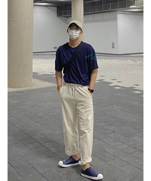 MUSINSA STANDARD（ムシンサスタンダード）の「リラックスフィットクルーネックTシャツ[ネイビー]（Tシャツ/カットソー・メンズ・その他・MEDIUM/LARGE/X-LARGE/XX-LARGE/XXX-LARGE/SMALL）」の9枚目の写真