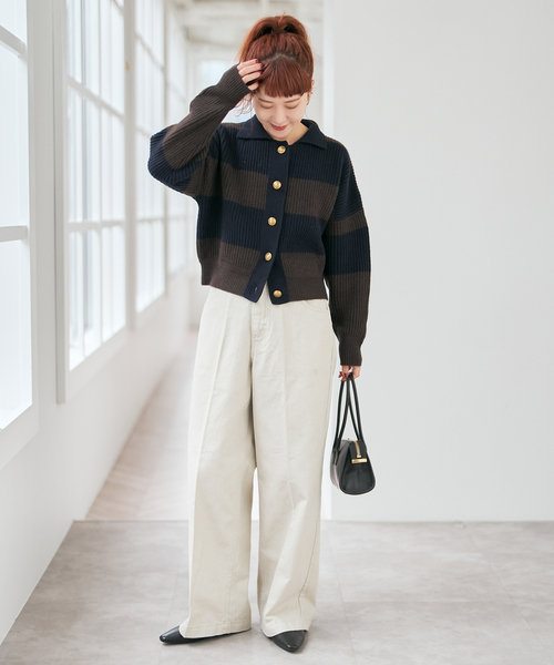 Spick & Span（スピックアンドスパン）の「バックギャザーチノ（チノパンツ・レディース・ブラックミックス/モカ/ホワイト・36/38/40）」の5枚目の写真