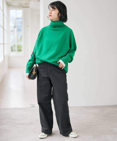 Spick & Span（スピックアンドスパン）の「バックギャザーチノ（チノパンツ・レディース・ブラックミックス/モカ/ホワイト・36/38/40）」の12枚目の写真