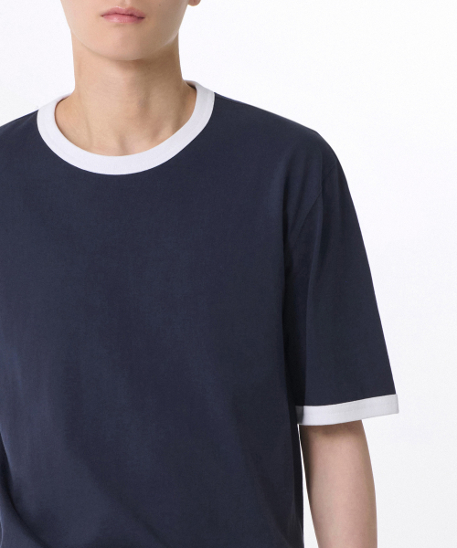 MUSINSA STANDARD（ムシンサスタンダード）の「リラックスドリンガーTシャツ [ネイビー]（Tシャツ/カットソー・メンズ・その他・SMALL/MEDIUM/LARGE/X-LARGE/XX-LARGE/XXX-LARGE）」の4枚目の写真