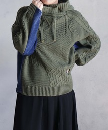 BITTOKO（ビットコ）の「ケーブル×インディゴパーカー（ニット/セーター）」