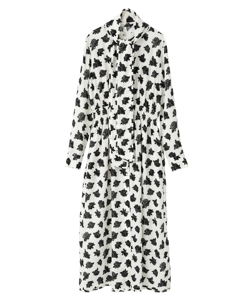 Tiara（ティアラ）の「オールドローズプリントボウリボン付きワンピース（ワンピース・レディース・ネイビー/オフホワイト・FREE）」の7枚目の写真