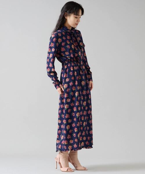 Tiara（ティアラ）の「オールドローズプリントボウリボン付きワンピース（ワンピース・レディース・ネイビー/オフホワイト・FREE）」の18枚目の写真