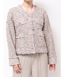 TONAL（トーナル）の「ツイードニットジャケット（カーディガン/ボレロ）」