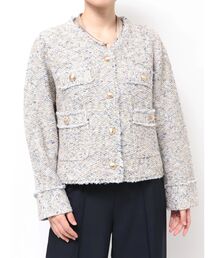 TONAL（トーナル）の「ツイードニットジャケット（カーディガン/ボレロ）」