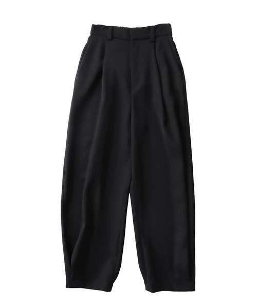 DRESSLAVE(ドレスレイブ)の「double satin hem tuck pants(ダブルサテンヘムタックパンツ)(その他パンツ・レディース・ホワイト/ブラック・36/38)」の2枚目の写真