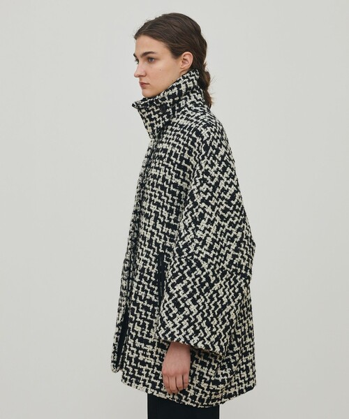 ビンテージブークレーツイード バルカラーコート（ステンカラーコート