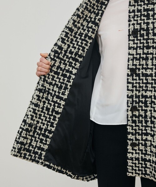 ビンテージブークレーツイード バルカラーコート（ステンカラーコート