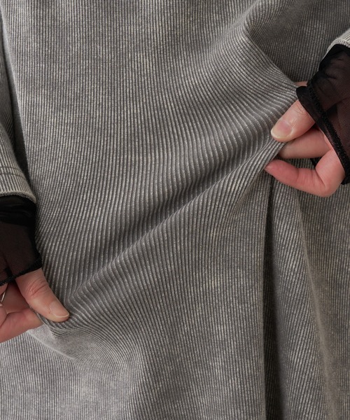 COLLAGE GALLARDAGALANTE（コラージュガリャルダガランテ）の「Q.anos/チュールドッキングワンピース（ワンピース・レディース・グレー/ネイビー・FREE）」の19枚目の写真