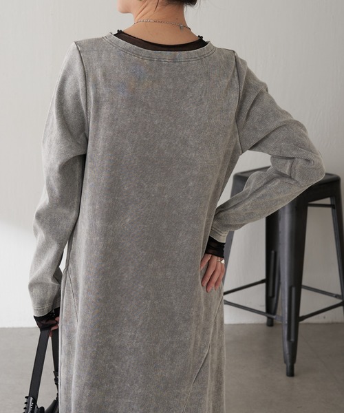 COLLAGE GALLARDAGALANTE（コラージュガリャルダガランテ）の「Q.anos/チュールドッキングワンピース（ワンピース・レディース・グレー/ネイビー・FREE）」の15枚目の写真