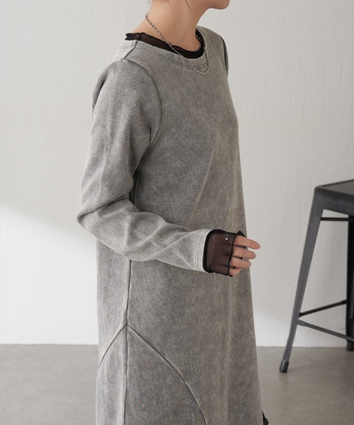 COLLAGE GALLARDAGALANTE（コラージュガリャルダガランテ）の「Q.anos/チュールドッキングワンピース（ワンピース・レディース・グレー/ネイビー・FREE）」の14枚目の写真