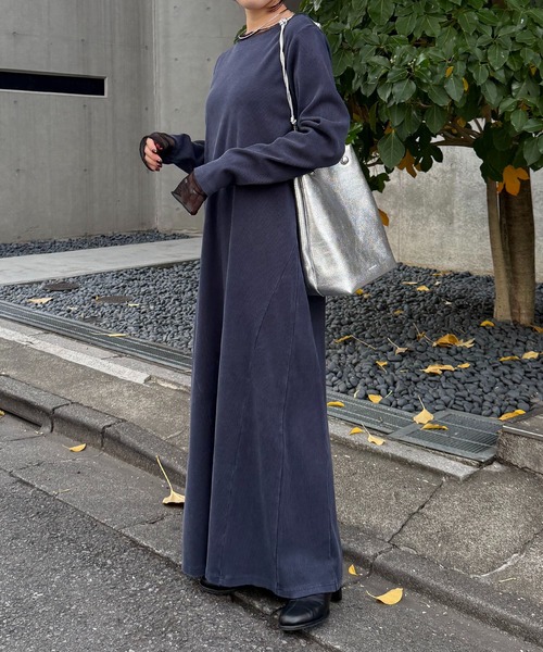 COLLAGE GALLARDAGALANTE（コラージュガリャルダガランテ）の「Q.anos/チュールドッキングワンピース（ワンピース・レディース・グレー/ネイビー・FREE）」の9枚目の写真