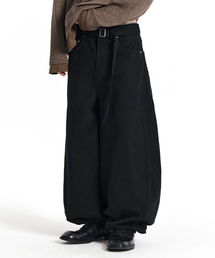 KICHUL（キチョル）の「Belted Volume Fit Cotton Pants (Black)（その他パンツ）」
