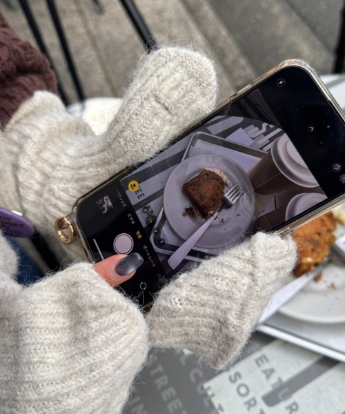 CIAOPANIC TYPY(チャオパニックティピー)の「缶バッチ付きマフラー×手袋3点セット(マフラー・レディース・ブラウン/アイボリー/サックスブルー/グレー・ONE SIZE)」の10枚目の写真