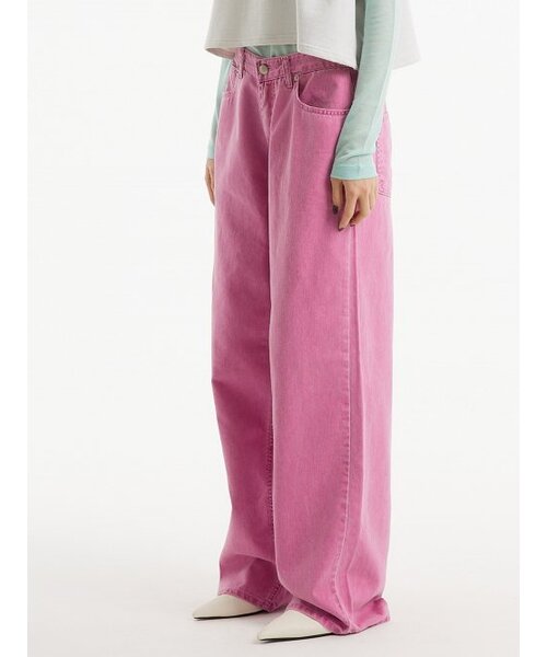 UNKNOWN PLANET(アンノウンプラネット)の「UP-410 ワイドダイングパンツ ピンク(その他パンツ・レディース・その他・LARGE/MEDIUM/SMALL/X-SMALL)」の1枚目の写真