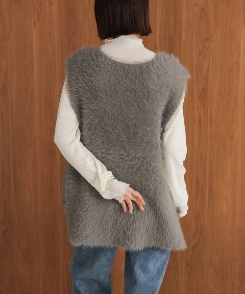 Bou Jeloud(ブージュルード)の「ソウバリシャギーニットベスト(ベスト・レディース・オフホワイト/グレー/ブラック/グレイッシュベージュ/ベージュ・FREE)」の18枚目の写真