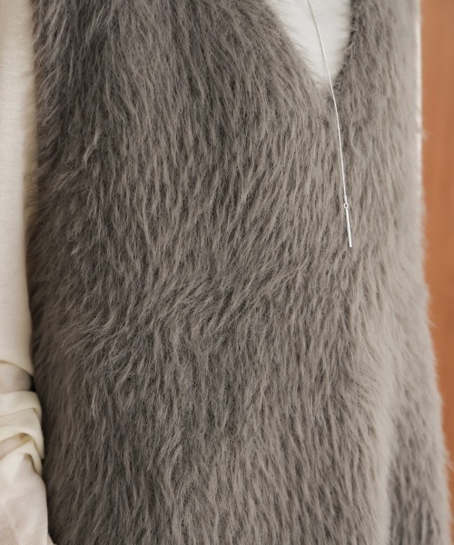 Bou Jeloud(ブージュルード)の「ソウバリシャギーニットベスト(ベスト・レディース・オフホワイト/グレー/ブラック/グレイッシュベージュ/ベージュ・FREE)」の19枚目の写真