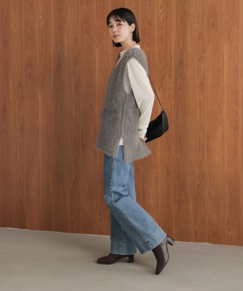 Bou Jeloud(ブージュルード)の「ソウバリシャギーニットベスト(ベスト・レディース・オフホワイト/グレー/ブラック/グレイッシュベージュ/ベージュ・FREE)」の22枚目の写真