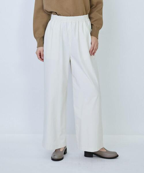 LOISIR（ロワズィール）の「コットンタイプライターワイドパンツ（その他パンツ・レディース・キナリ/ネイビー・M/MT）」の2枚目の写真