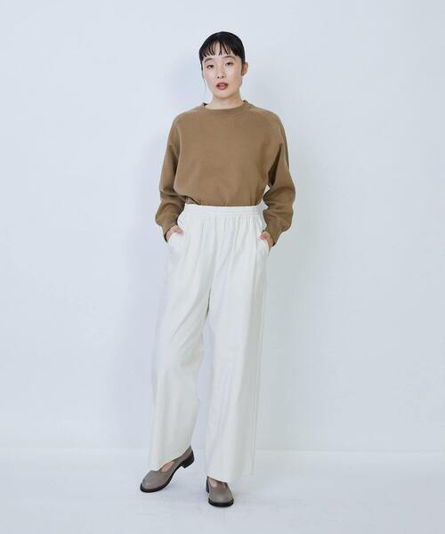 LOISIR（ロワズィール）の「コットンタイプライターワイドパンツ（その他パンツ・レディース・キナリ/ネイビー・M/MT）」の4枚目の写真