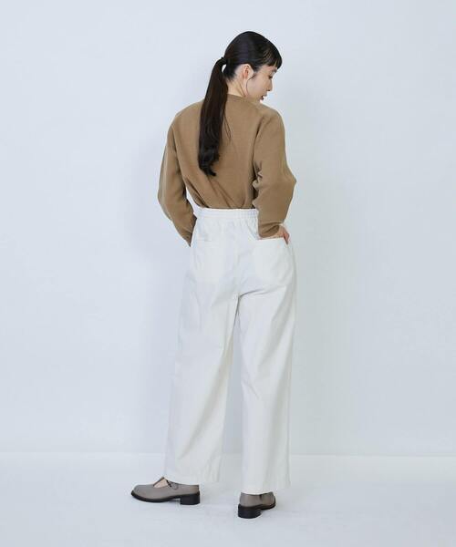 LOISIR（ロワズィール）の「コットンタイプライターワイドパンツ（その他パンツ・レディース・キナリ/ネイビー・M/MT）」の7枚目の写真