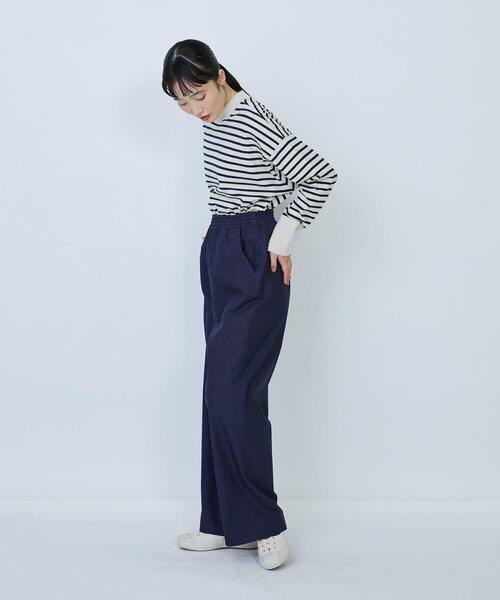 LOISIR（ロワズィール）の「コットンタイプライターワイドパンツ（その他パンツ・レディース・キナリ/ネイビー・M/MT）」の13枚目の写真
