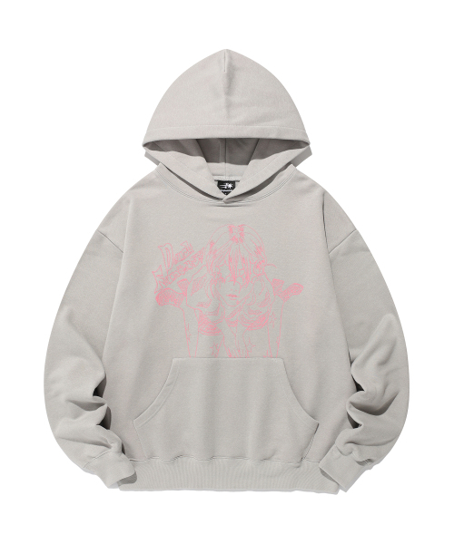 NICE GHOST CLUB(ナイスゴーストクラブ)の「DARK FANTASY GIRL HOODIE_GREY(NG2FFUM407A)(パーカー・レディース・グレー・SMALL/MEDIUM/LARGE)」の1枚目の写真