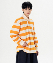 MAYOL（マイヨール）の「ウーブン配色ラグビーTシャツ_サンフラワーイエロー（ポロシャツ）」