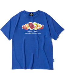 TRIPSHION（トリップション）の「プラスチックフルーツ グラフィックTシャツ - ブルー（Tシャツ/カットソー）」