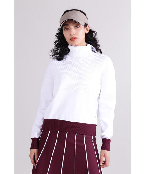 New Balance Golf(ニューバランスゴルフ)の「【直営店舗限定】タートルネック ニット プルオーバー (WOMENS)(Tシャツ/カットソー・レディース・ブラック/ブルー系その他/ホワイト・MEDIUM/SMALL/LARGE)」の20枚目の写真