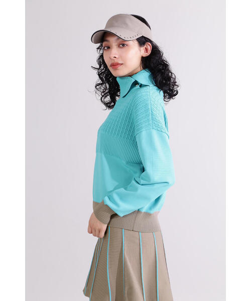 New Balance Golf(ニューバランスゴルフ)の「【直営店舗限定】タートルネック ニット プルオーバー (WOMENS)(Tシャツ/カットソー・レディース・ブラック/ブルー系その他/ホワイト・MEDIUM/SMALL/LARGE)」の11枚目の写真