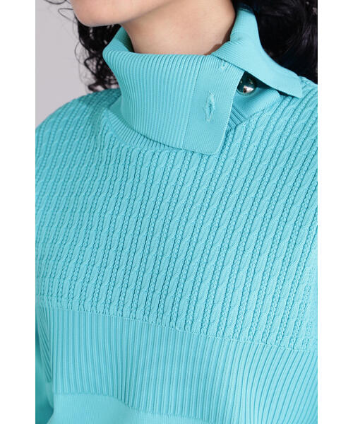 New Balance Golf(ニューバランスゴルフ)の「【直営店舗限定】タートルネック ニット プルオーバー (WOMENS)(Tシャツ/カットソー・レディース・ブラック/ブルー系その他/ホワイト・MEDIUM/SMALL/LARGE)」の9枚目の写真