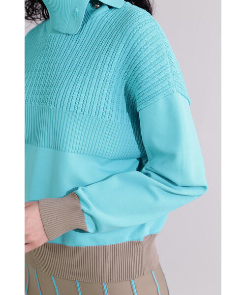 New Balance Golf(ニューバランスゴルフ)の「【直営店舗限定】タートルネック ニット プルオーバー (WOMENS)(Tシャツ/カットソー・レディース・ブラック/ブルー系その他/ホワイト・MEDIUM/SMALL/LARGE)」の8枚目の写真
