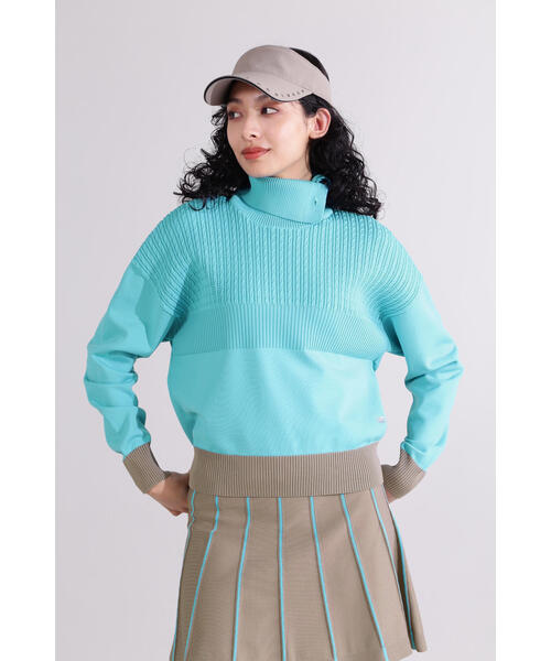 New Balance Golf(ニューバランスゴルフ)の「【直営店舗限定】タートルネック ニット プルオーバー (WOMENS)(Tシャツ/カットソー・レディース・ブラック/ブルー系その他/ホワイト・MEDIUM/SMALL/LARGE)」の3枚目の写真