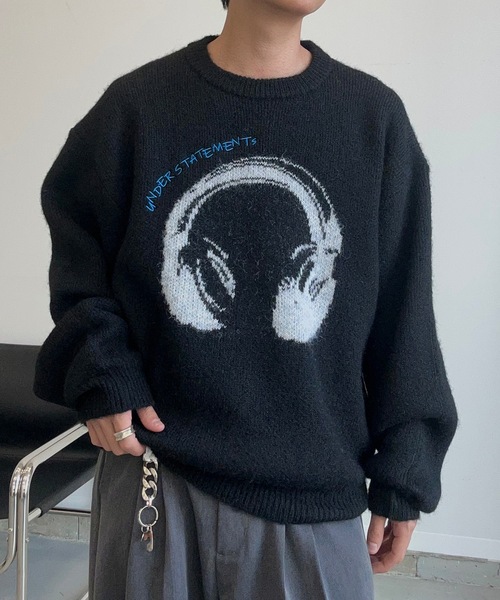 UNDERSTATEMENTs(アンダーステイトメント)の「【ユニセックス】デザインジャガードシャギーニット(ニット/セーター・メンズ・ブラック/グレー/ブラウン/ブラック系その他・MEDIUM/LARGE)」の2枚目の写真