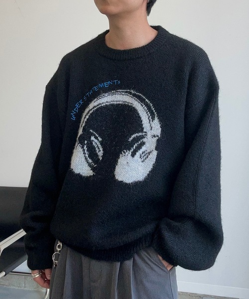 UNDERSTATEMENTs(アンダーステイトメント)の「【ユニセックス】デザインジャガードシャギーニット(ニット/セーター・メンズ・ブラック/グレー/ブラウン/ブラック系その他・MEDIUM/LARGE)」の6枚目の写真